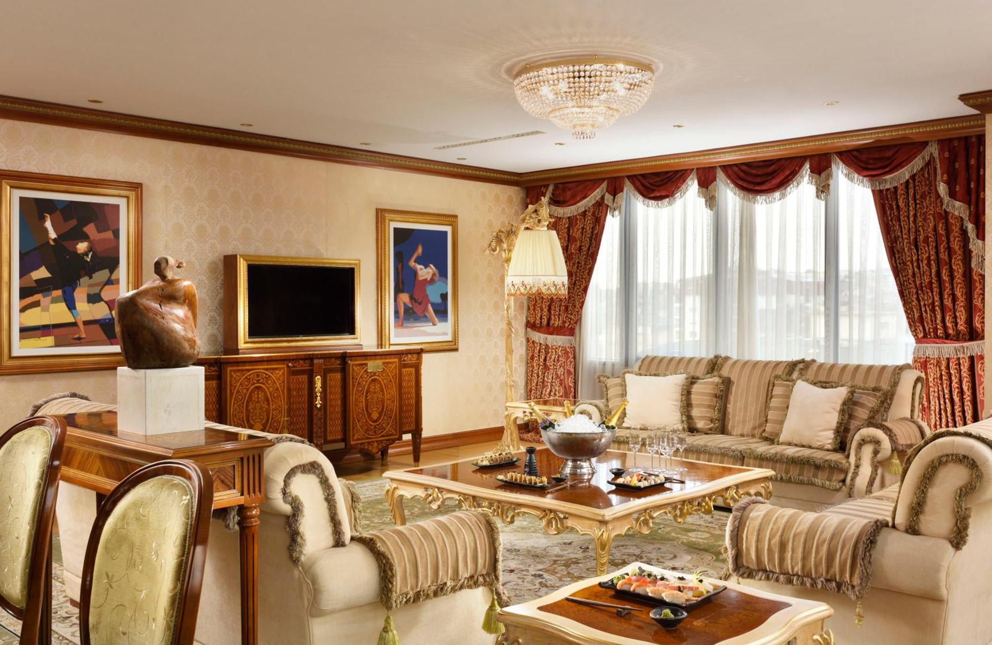 Swiss Diamond Hotel Prishtina Pristina Exterior photo A living room in a suite at the Emirates Palace